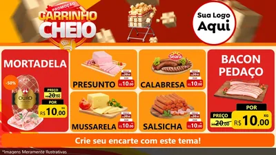 Modelo de TV para TV Horizontal com o tema Promoção carrinho cheio para Frios e Laticínios