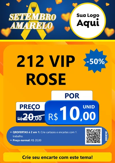 Modelo de Cartaz para Cartaz A4 Vertical com o tema Setembro Amarelo para Perfumes