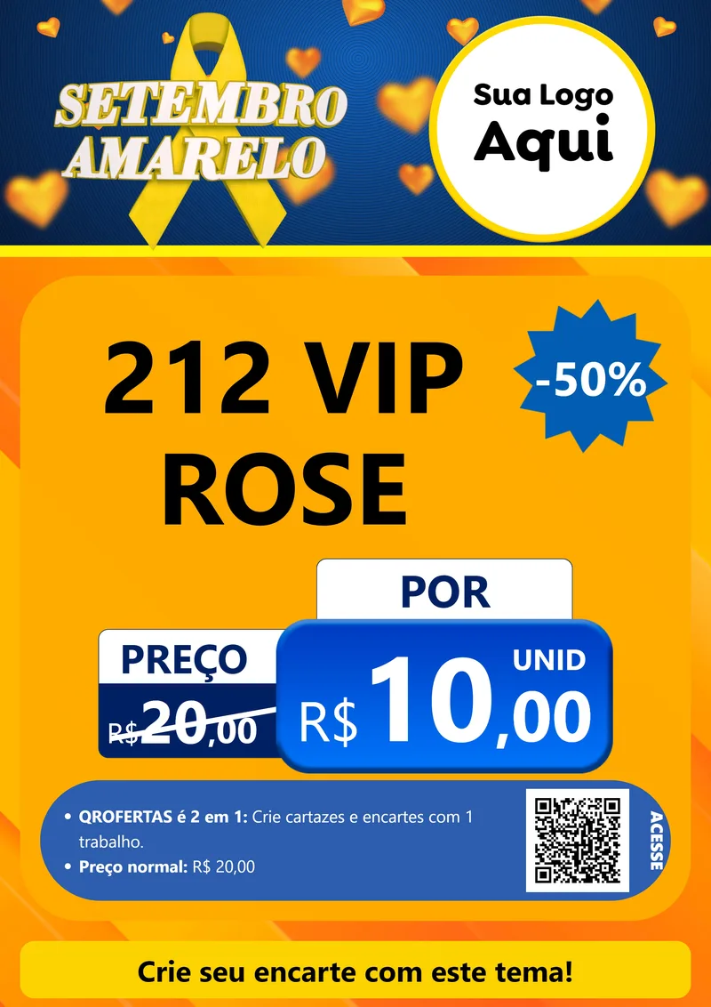 Modelo de Cartaz para Cartaz A4 Vertical com o tema Setembro Amarelo para Perfumes