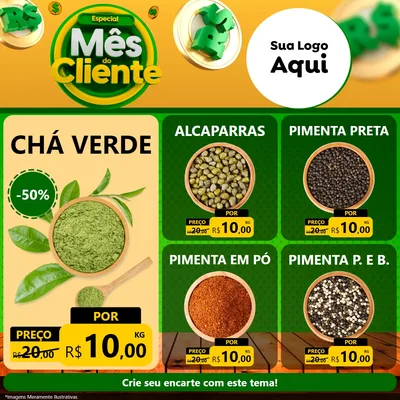 Modelo de Rede Social para Feed Facebook com o tema Especial Mês do Cliente para Produtos Naturais