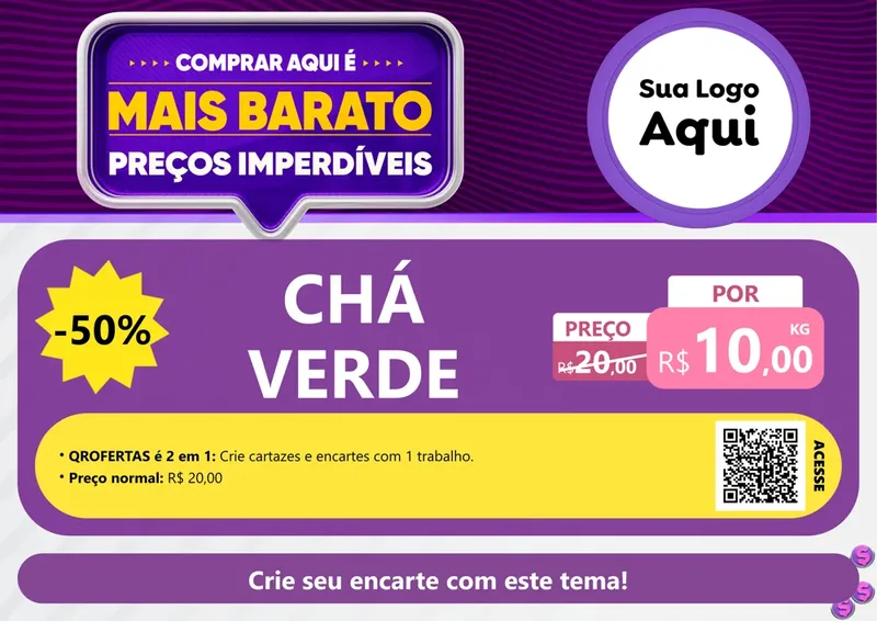 Modelo de Cartaz para Cartaz A4 Horizontal com o tema Mais Barato para Produtos Naturais