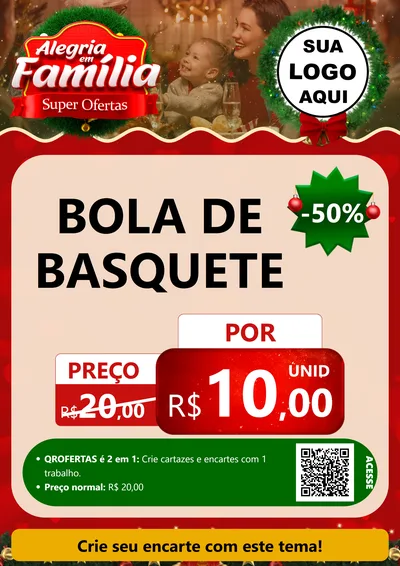Modelo de Cartaz para Cartaz A4 Vertical com o tema Alegria Em Família - Super Ofertas para Artigos Esportivos