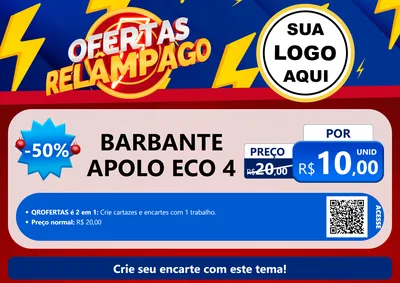 Modelo de Cartaz para Cartaz A4 Horizontal com o tema Ofertas Relâmpago para Armarinho e Aviamentos