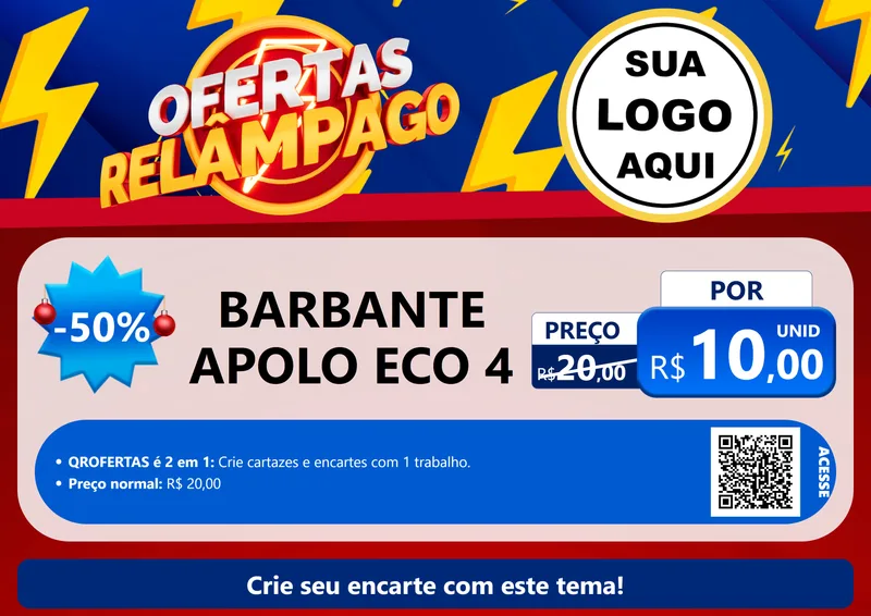 Modelo de Cartaz para Cartaz A4 Horizontal com o tema Ofertas Relâmpago para Armarinho e Aviamentos