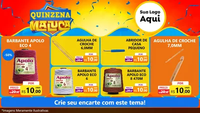 Modelo de TV para TV Horizontal com o tema Quinzena Maluca para Armarinho e Aviamentos