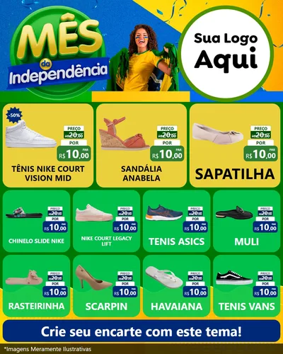 Modelo de Rede Social para Feed Instagram com o tema Mês da Independência para Calçados