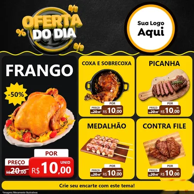 Modelo de Rede Social para Feed Facebook com o tema Oferta Do Dia para Assados