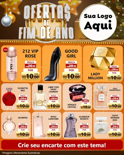 Modelo de Rede Social para Feed Instagram com o tema Ofertas de Fim de Ano para Perfumes