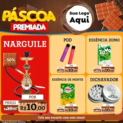 Modelo de Rede Social para Feed Facebook com o tema Páscoa Premiada para Tabacaria