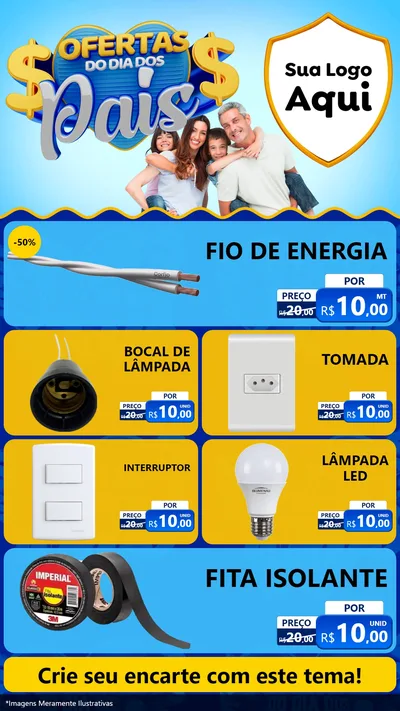 Modelo de TV para TV Vertical com o tema Ofertas do Dia dos Pais para Materiais Elétricos