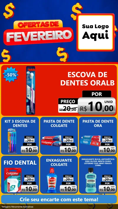 Modelo de Rede Social para Stories com o tema Ofertas de Fevereiro para Higiene Pessoal