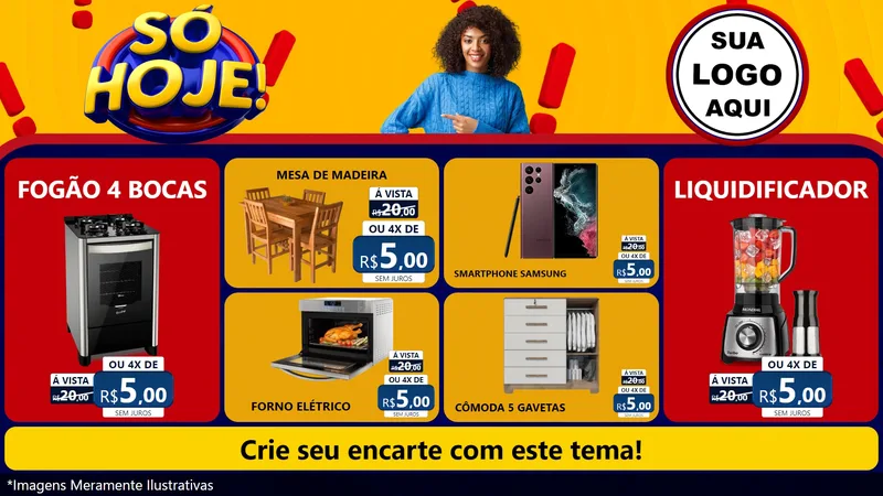 Modelo de TV para TV Horizontal com o tema Só Hoje! para Móveis e Eletro
