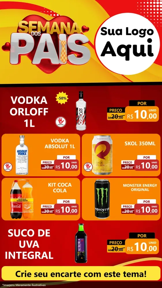 Modelo de TV para TV Vertical com o tema Semana Dos Pais para Distribuidora de bebidas