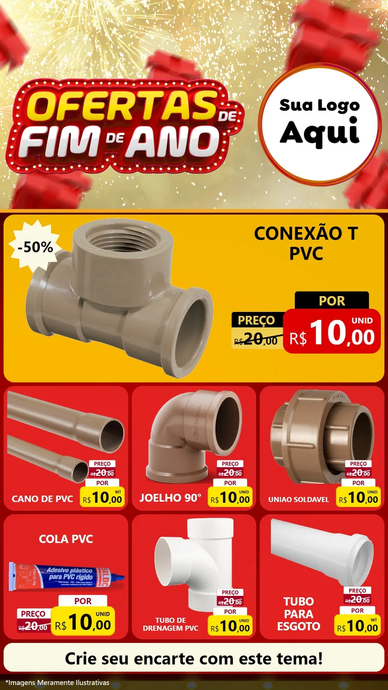 Modelo de Rede Social para Stories com o tema Ofertas de Fim de Ano para Tubos e conexões