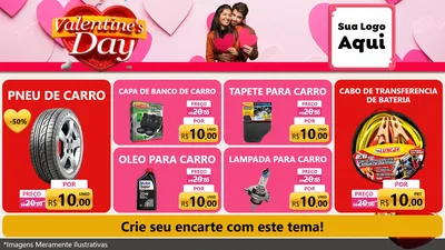 Modelo de TV para TV Horizontal com o tema Valentine's Day para Auto peças