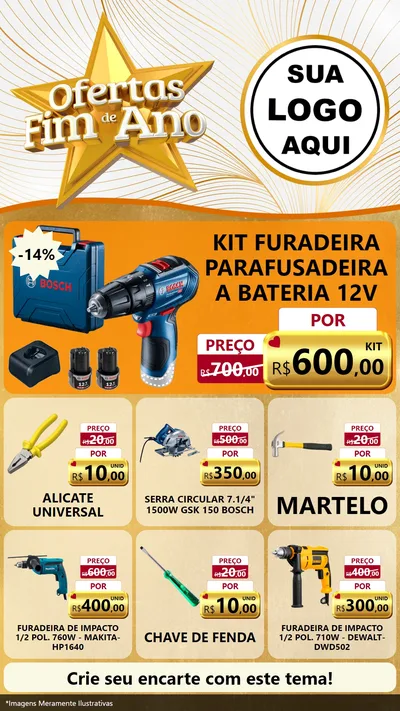 Modelo de Rede Social para Stories com o tema Ofertas Fim de Ano para Maquinas e Ferramentas