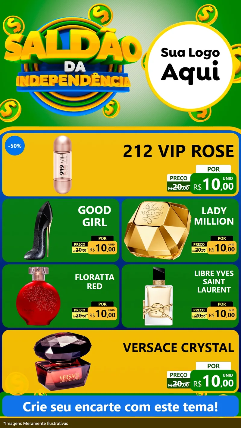Modelo de TV para TV Vertical com o tema Saldão da Indepêndencia para Perfumes
