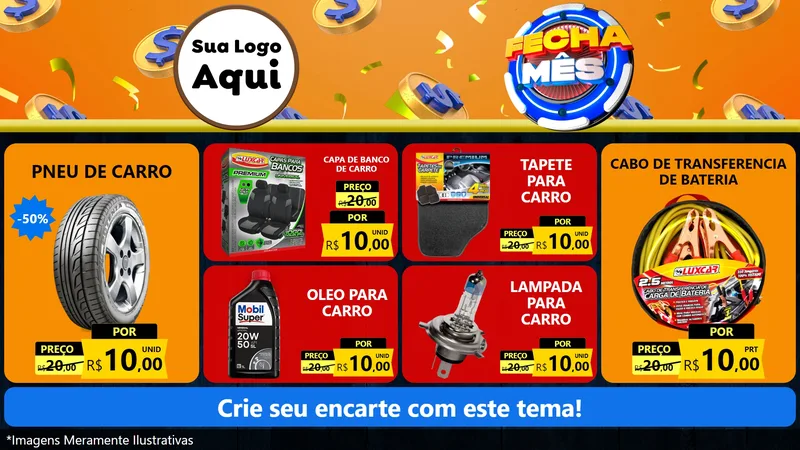 Modelo de TV para TV Horizontal com o tema Fecha Mês para Auto peças