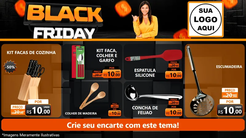Modelo de TV para TV Horizontal com o tema Black Friday para Utilidades Domésticas