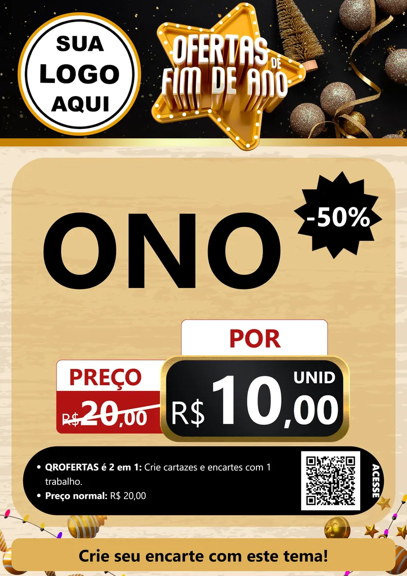 Modelo de Cartaz para Cartaz A4 Vertical com o tema Ofertas de Fim de Ano para Óticas