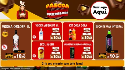 Modelo de TV para TV Horizontal com o tema Páscoa Premiada para Distribuidora de bebidas
