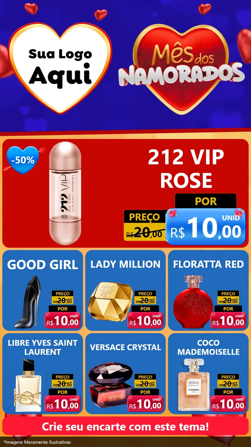 Modelo de Rede Social para Stories com o tema Mês dos Namorados para Perfumes