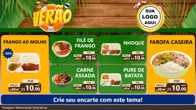 Modelo de TV para TV Horizontal com o tema Verão para Restaurante