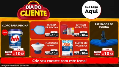 Modelo de TV para TV Horizontal com o tema Dia do Cliente para Produtos para Piscina