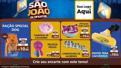 Modelo de TV para TV Horizontal com o tema São João Ofertas Imbatíveis! - Junina para Pet Shop