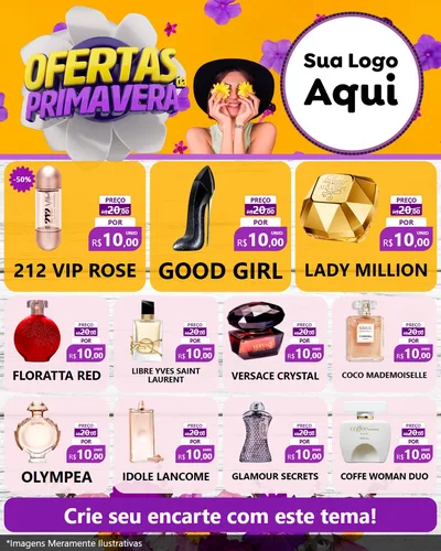 Modelo de Rede Social para Feed Instagram com o tema Ofertas Da Primavera para Perfumes