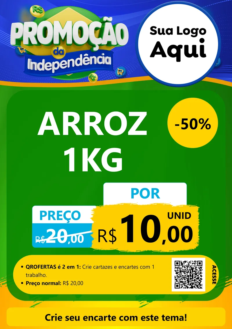 Modelo de Cartaz para Cartaz A4 Vertical com o tema Promoção da Independência para Supermercado