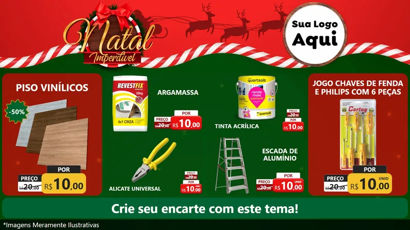 Modelo de TV para TV Horizontal com o tema Natal Imperdível para Material para Construção