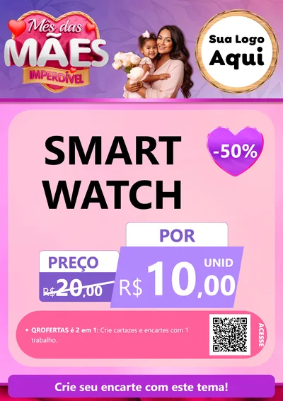 Modelo de Cartaz para Cartaz A4 Vertical com o tema Mês das Mães Imperdível para Informática
