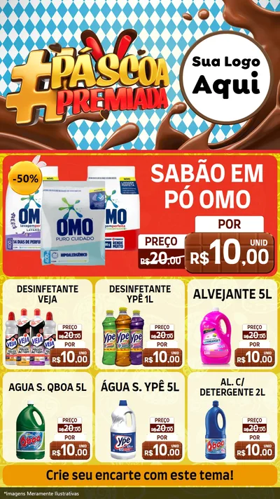 Modelo de Rede Social para Stories com o tema Páscoa Premiada para Produtos de Limpeza