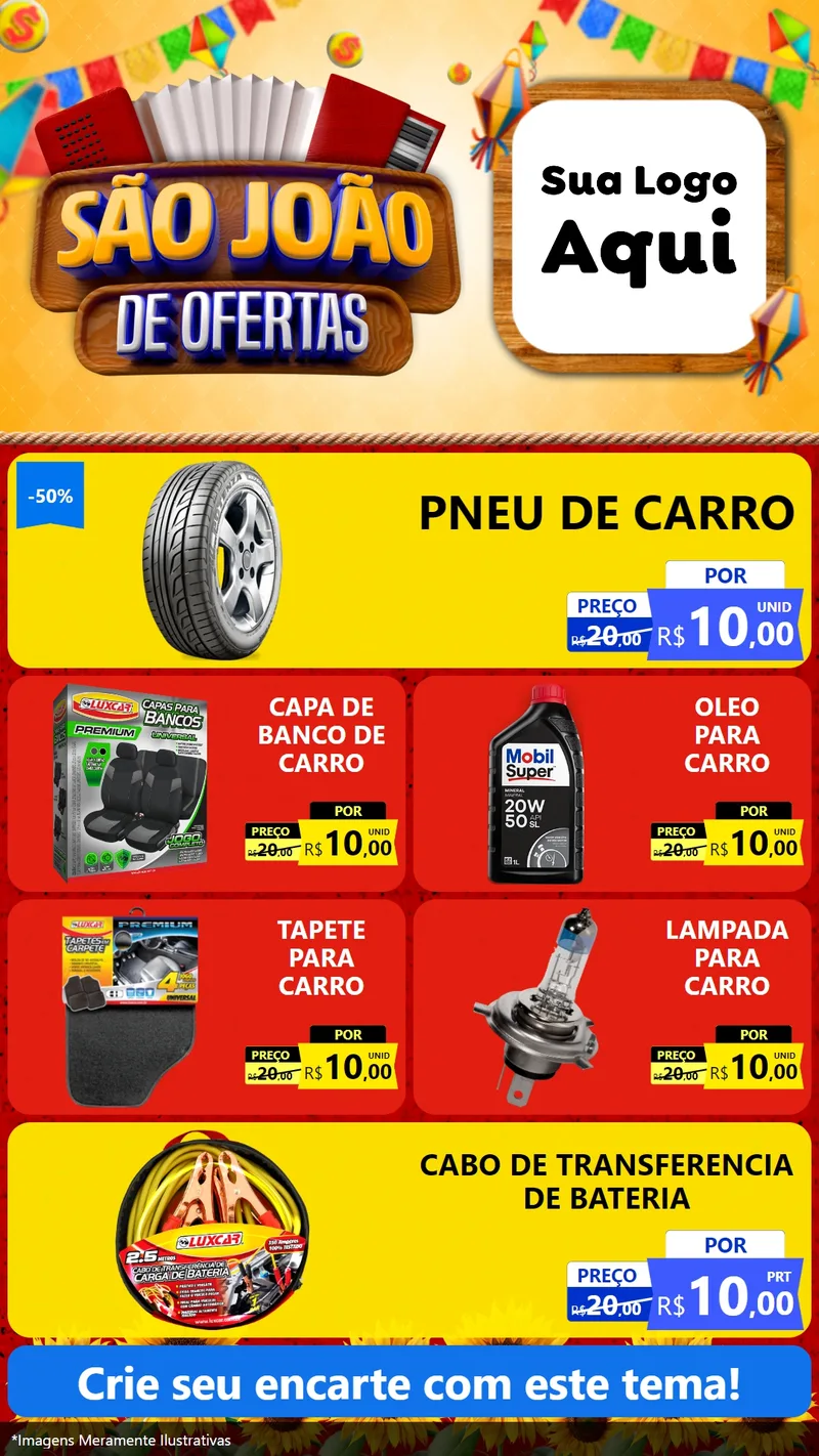 Modelo de TV para TV Vertical com o tema São João de Ofertas para Auto peças