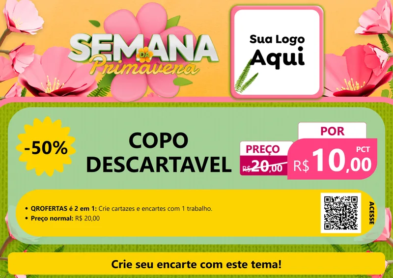 Modelo de Cartaz para Cartaz A4 Horizontal com o tema Semana da Primavera para Embalagens