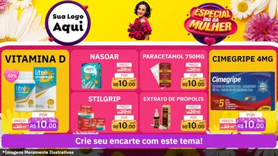 Modelo de TV para TV Horizontal com o tema Especial Dia da Mulher para Farmácia