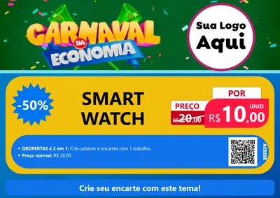Modelo de Cartaz para Cartaz A4 Horizontal com o tema Carnaval da Economia para Informática