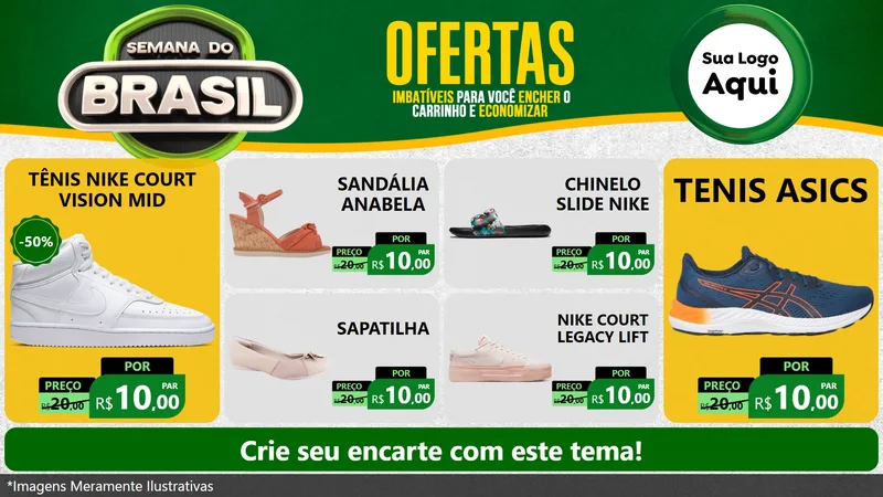 Modelo de TV para TV Horizontal com o tema Semana do Brasil para Calçados