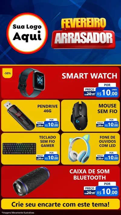 Modelo de TV para TV Vertical com o tema Fevereiro Arrasador para Informática