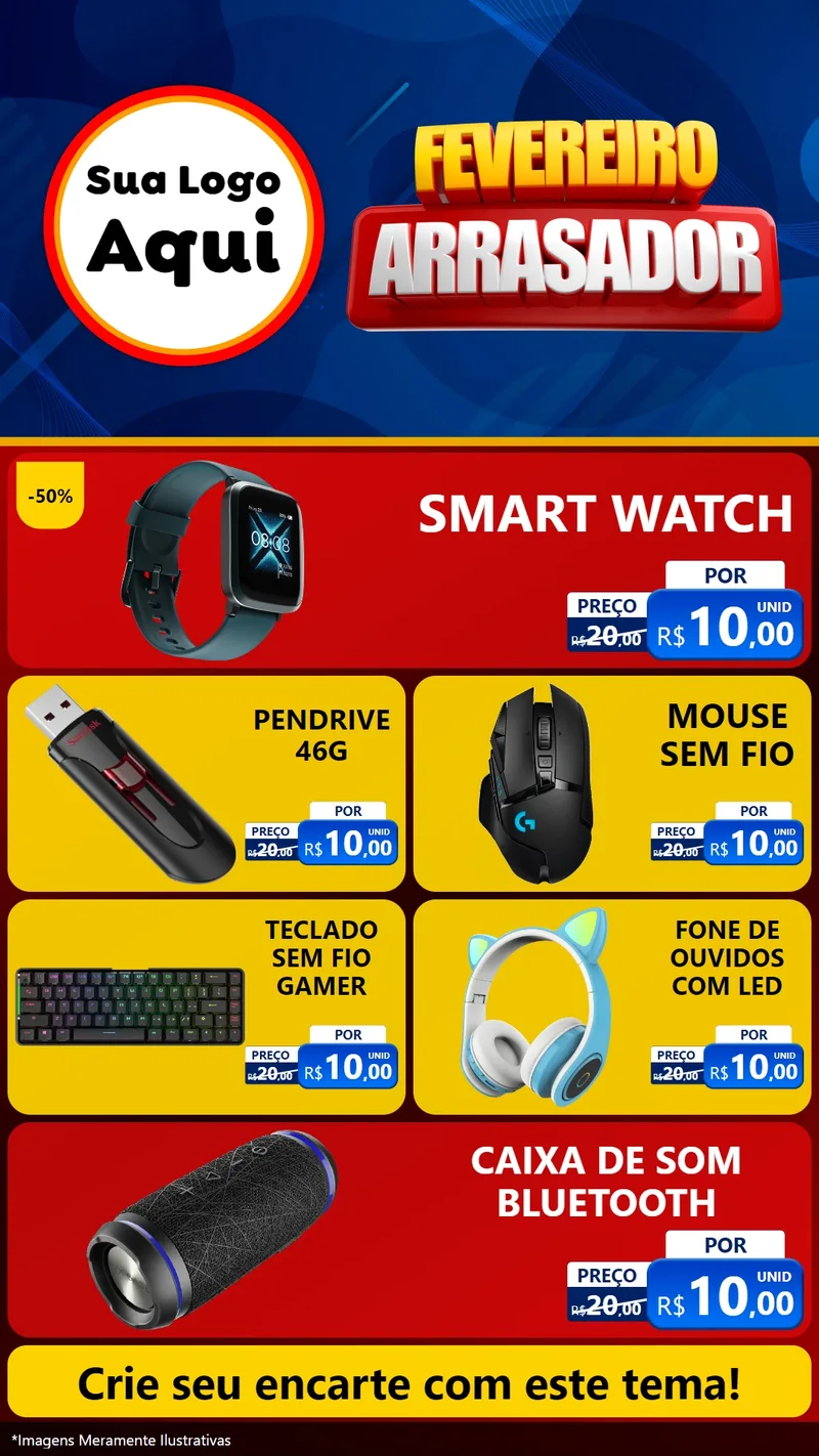 Modelo de TV para TV Vertical com o tema Fevereiro Arrasador para Informática