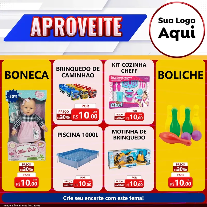 Modelo de Rede Social para Feed Facebook com o tema Aproveite para Brinquedos