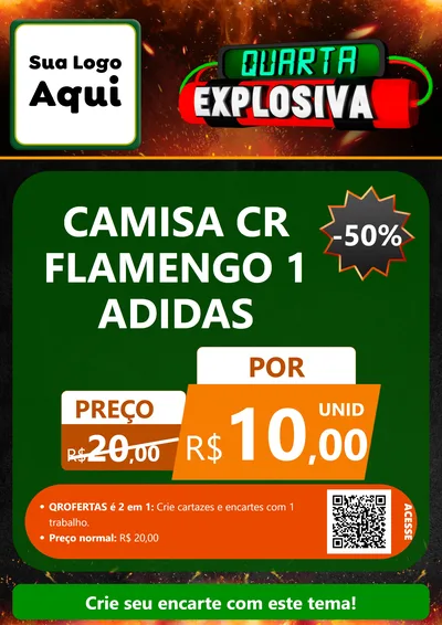 Modelo de Cartaz para Cartaz A4 Vertical com o tema Quarta Explosiva para Roupas e acessórios