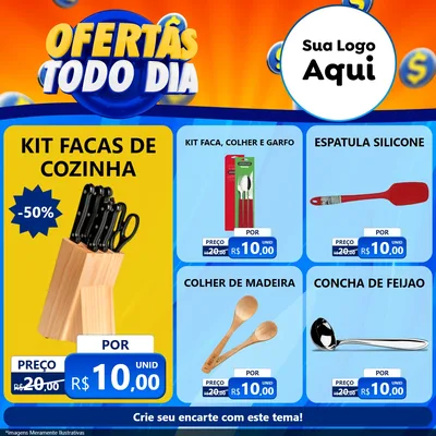 Modelo de Rede Social para Feed Facebook com o tema Ofertas Todo Dia para Utilidades Domésticas