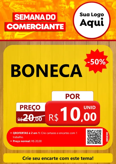 Modelo de Cartaz para Cartaz A4 Vertical com o tema Semana do Comerciante para Brinquedos