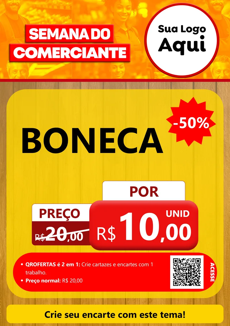 Modelo de Cartaz para Cartaz A4 Vertical com o tema Semana do Comerciante para Brinquedos