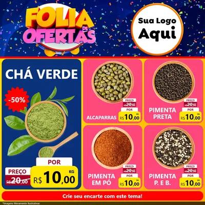 Modelo de Rede Social para Feed Facebook com o tema Folia de Ofertas para Produtos Naturais