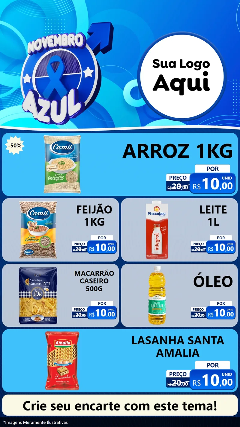 Modelo de TV para TV Vertical com o tema Novembro Azul para Supermercado