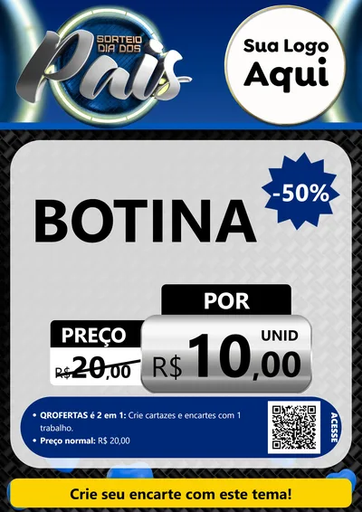 Modelo de Cartaz para Cartaz A4 Vertical com o tema Sorteio Dia Dos Pais para Agropecuária