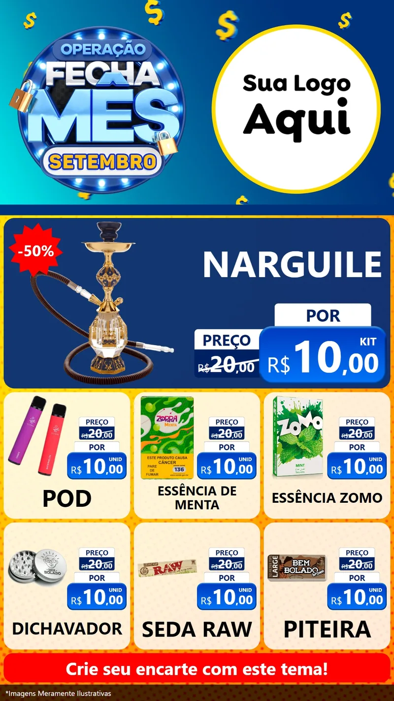 Modelo de Rede Social para Stories com o tema Operação Fecha Mês Setembro para Tabacaria
